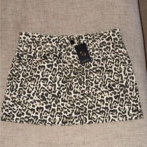Sincerely Jules Black and Cream Animal Print Mini Skirt